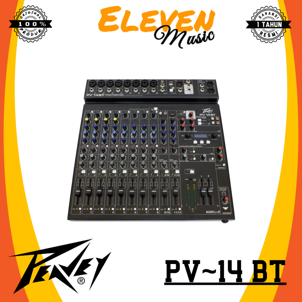 Peavey PV14BT Mixer Digital 14-Channel Compact Mixer with Bluetooth PV-14Bt