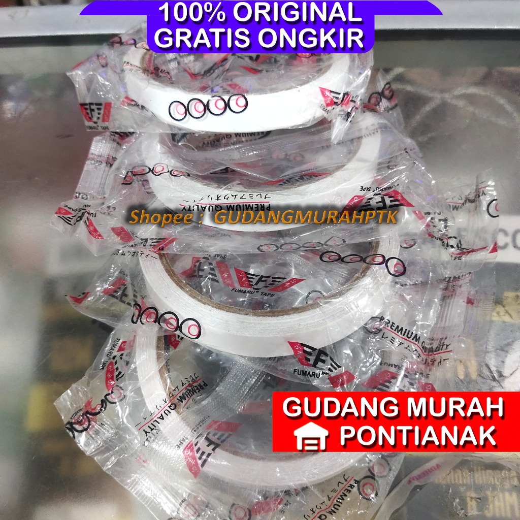 

Double tape putih kurus Sedang perekat 2 sisi