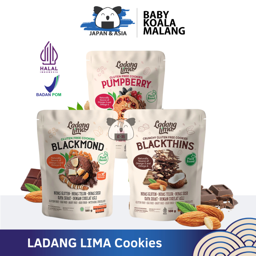 

LADANG LIMA Healthy Cookies 180 g Halal | Blackthins Pumpberry Blackmond -BKM