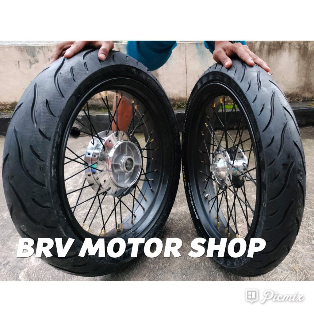 VELG JARI JARI VIXION OLD - VIXION NEW UKURAN 250-300-17 BAN TUBLES SIAP PAKAI RING 17