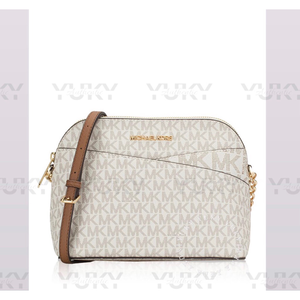 Tas Wanita Branded MICH*EL KO*S MK Dome Sign Vanilla Brown 100% Original