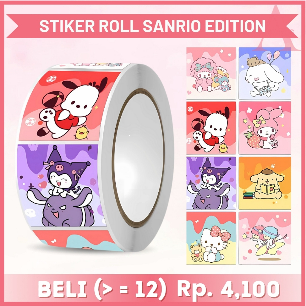 

Stiker 2,5 Cm Edition Sanrio Stiker Roll Aesthetic 500 pcs Sanrio Lucu ST001