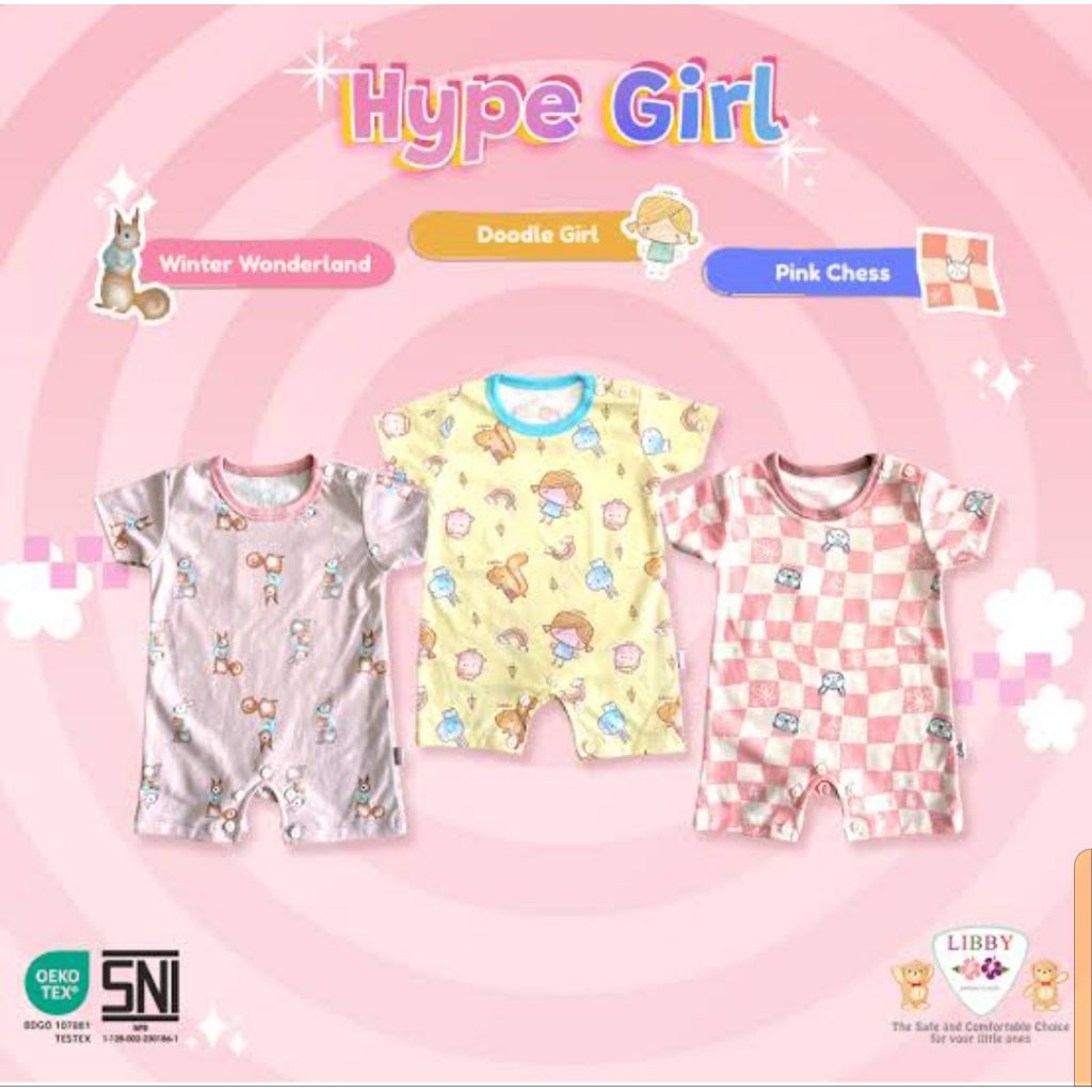 Libby Romper Segi Empat Newborn Girl