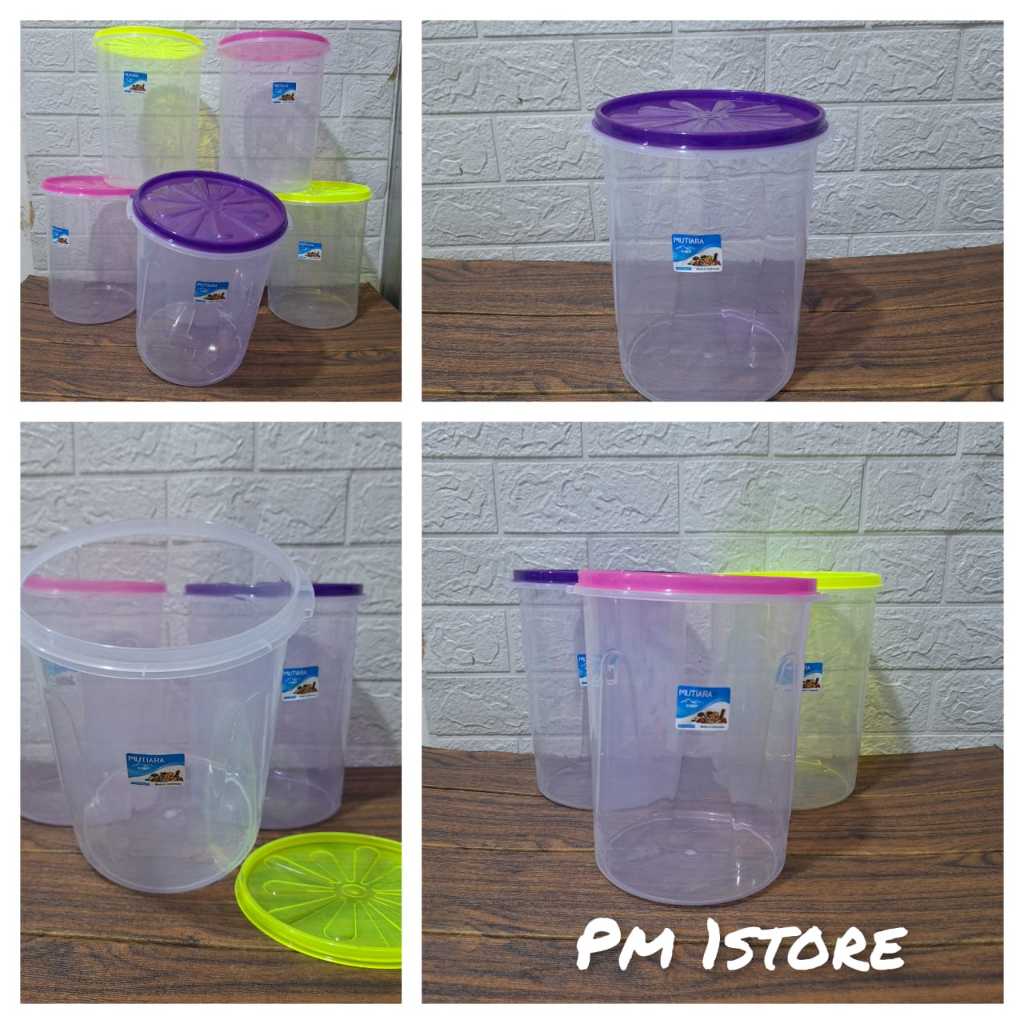 12Pcs Toples Kerupuk Plastik 4 liter Sealware Wadah Makanan Kedap Udara/toples bening