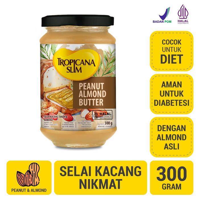 

Tropicana Slim Peanut Almond Butter Spread Jam 300 gram – Selai Kacang Almond Nikmat Tanpa Gula Pasir