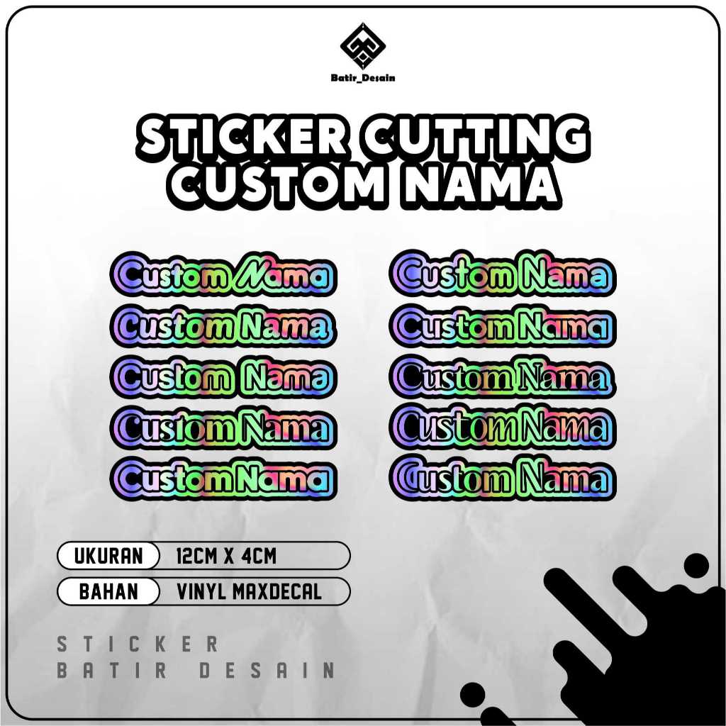 

Stiker Nama Custom Timbul Hologram – Anti Air, Tanpa Minimal Order