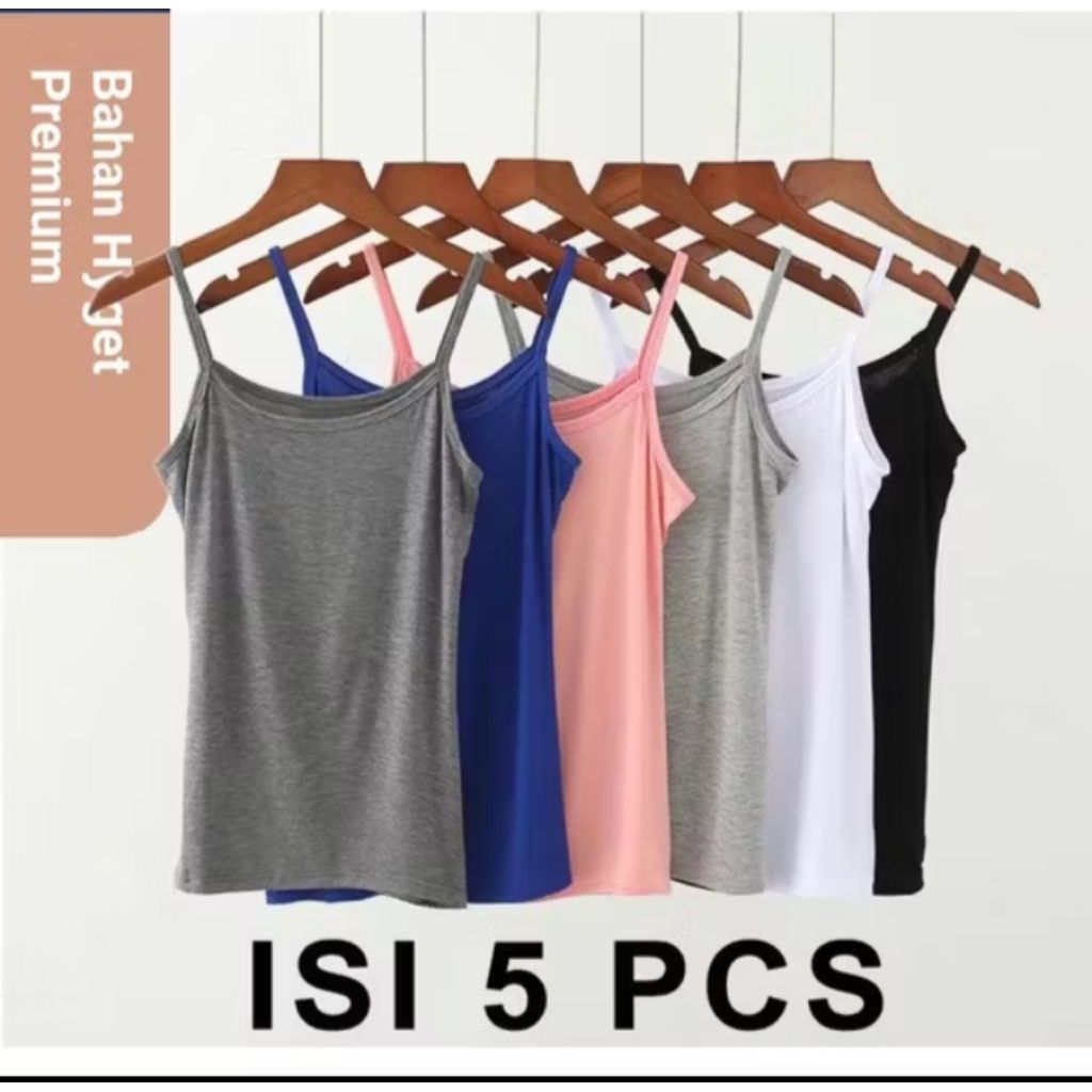 singlet wanita/singlet wanita dewasa/kaos dalam wanita ber 5 pcs warna random