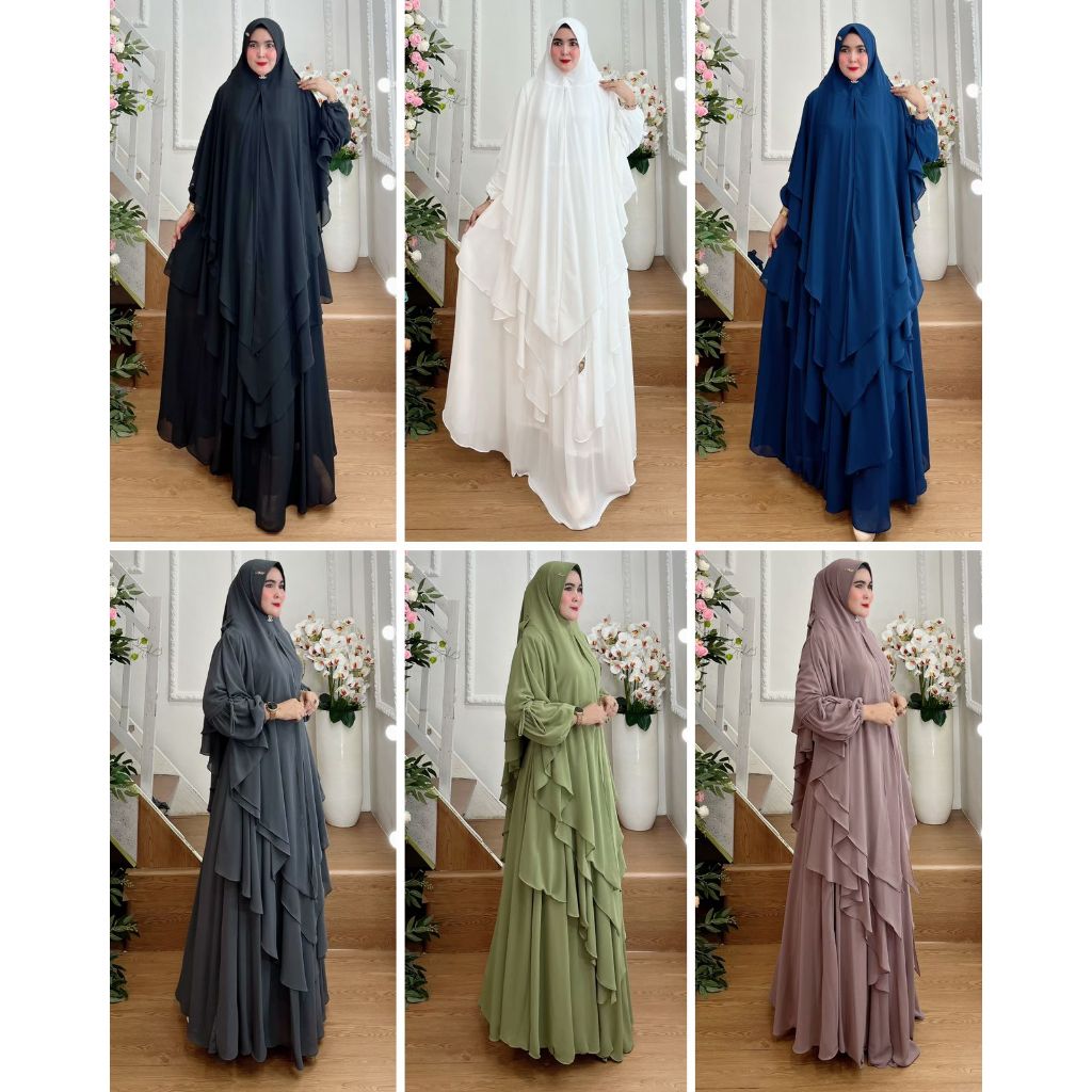 Gamis Jubah Jumbo Syar'i LISANI Bahan Ceruti BabyDoll Muslim Panjang Wanita Syar'i Formal Kelurga By