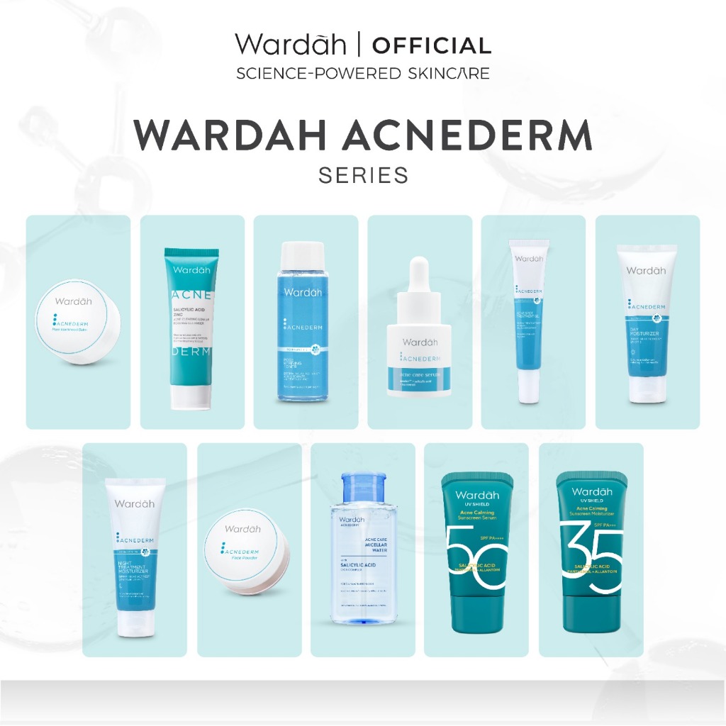 WARDAH Acnederm Series Lengkap - Acne Care, Melawan Jerawat, Cocok untuk Kulit Berjerawat, Komedo, A