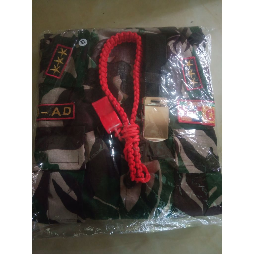 baju tentara TK lengkap 1 set ukuran L