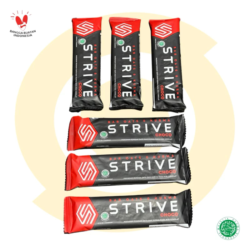 

Strive Energy Bar Oats [1 Box Isi 6 Saset ] Cemilan Sehat Penambah Stamina Saat Olahraga