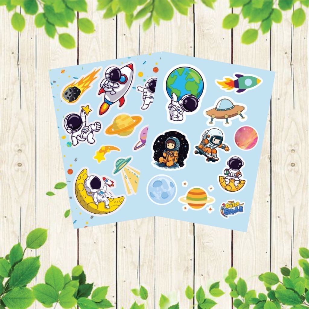 

STIKER ASTRONOT DIY stiker buku jurnal buku catatan laptop botol minuman