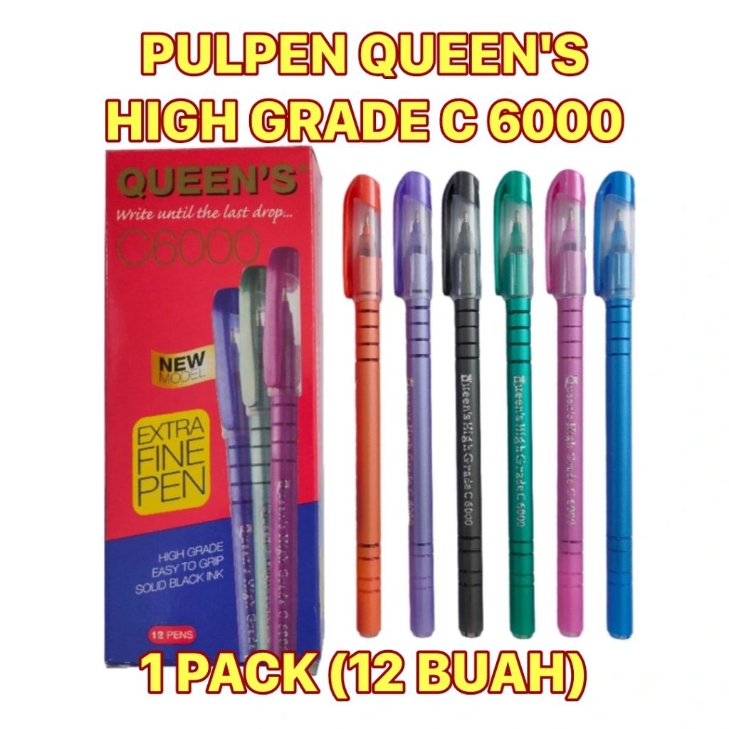 

Pulpen QUEEN'S High Grade C6000 0.7mm 1pack (12 buah)