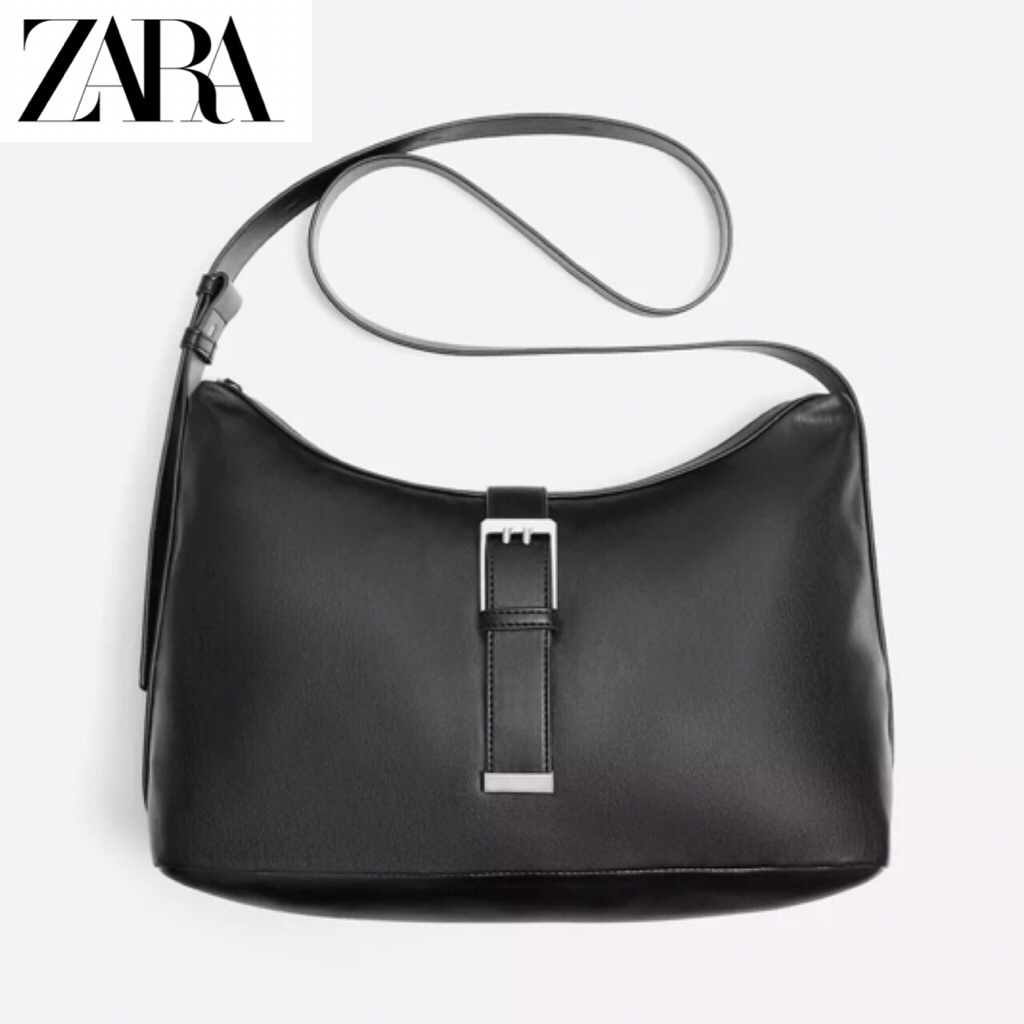 ZARA Men Buckle Crossbody Bag Tas Selempang Pria Black