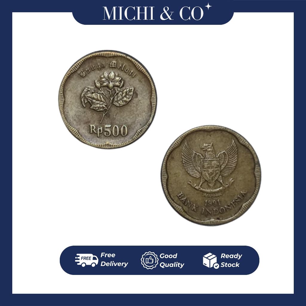 [TERMURAH] Uang Koin Kuno Indonesia 500 Rupiah Melati Tahun 1991 1992Jadul