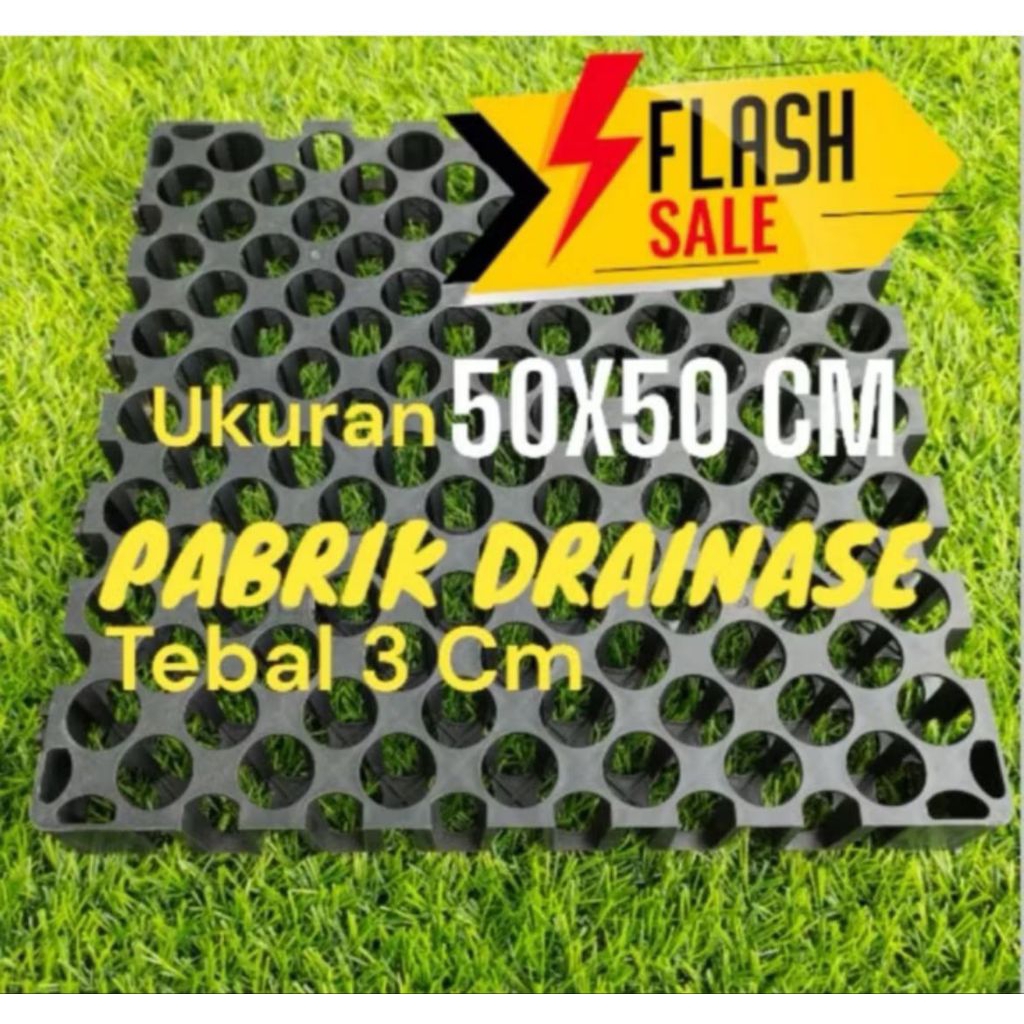 DRAINASE 50x50x3 CM /ALAS RUMPUT SINTETIS/DRAINASE CELL/UKURAN 50 X 50 X 3(1 PCS) KOKOH/MIN.PEMBELIA