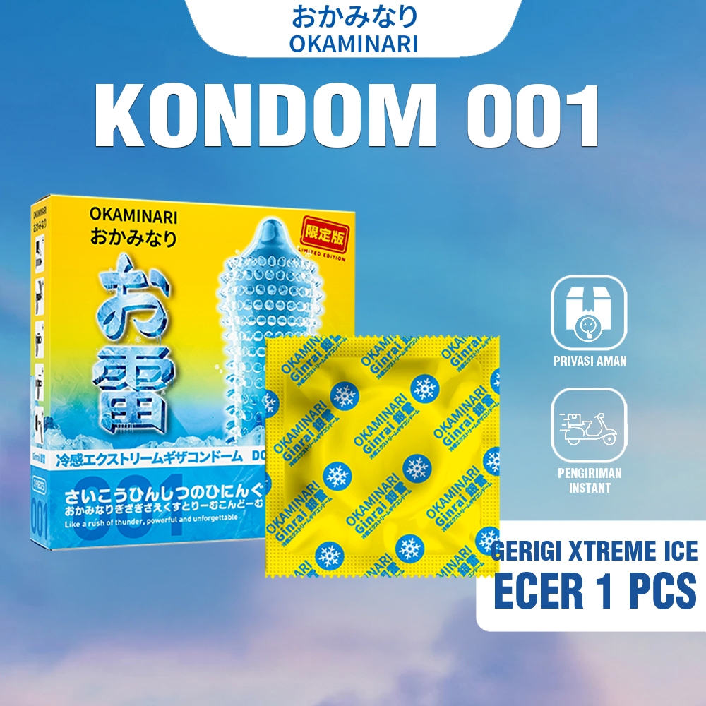 Kondom Okaminari Ginrai Gerigi Xtreme Ice - Eceran 1 Pcs