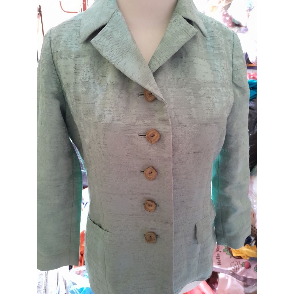 blazer hijau vintage preloved