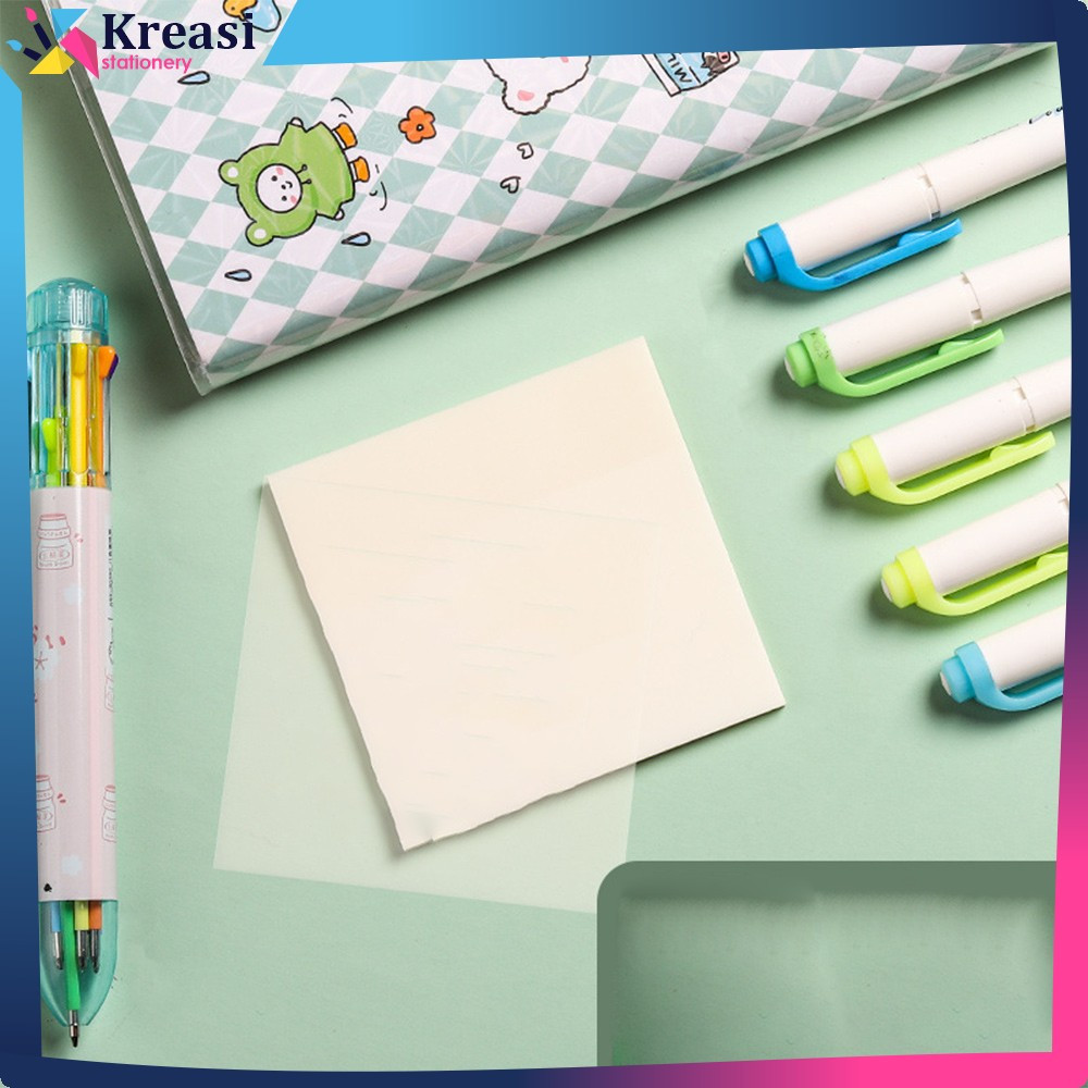 

EC Kertas Memo Transparan Isi 50 Lembar Uk 76X76 Waterproof Untuk Kantor Sekolah / Sticky Note Tempel Tahan Air / Label Stickers Catatan Bening Kreasi Stationery A87