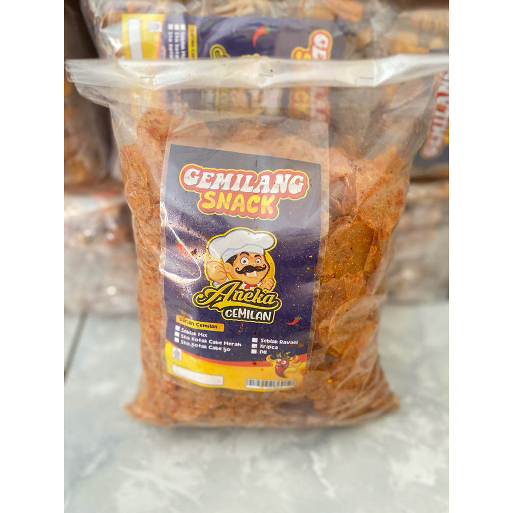 

KRIPCA PEDAS 500 gram 1 kg ANEKA CEMILAN “GEMILANG SNACK”