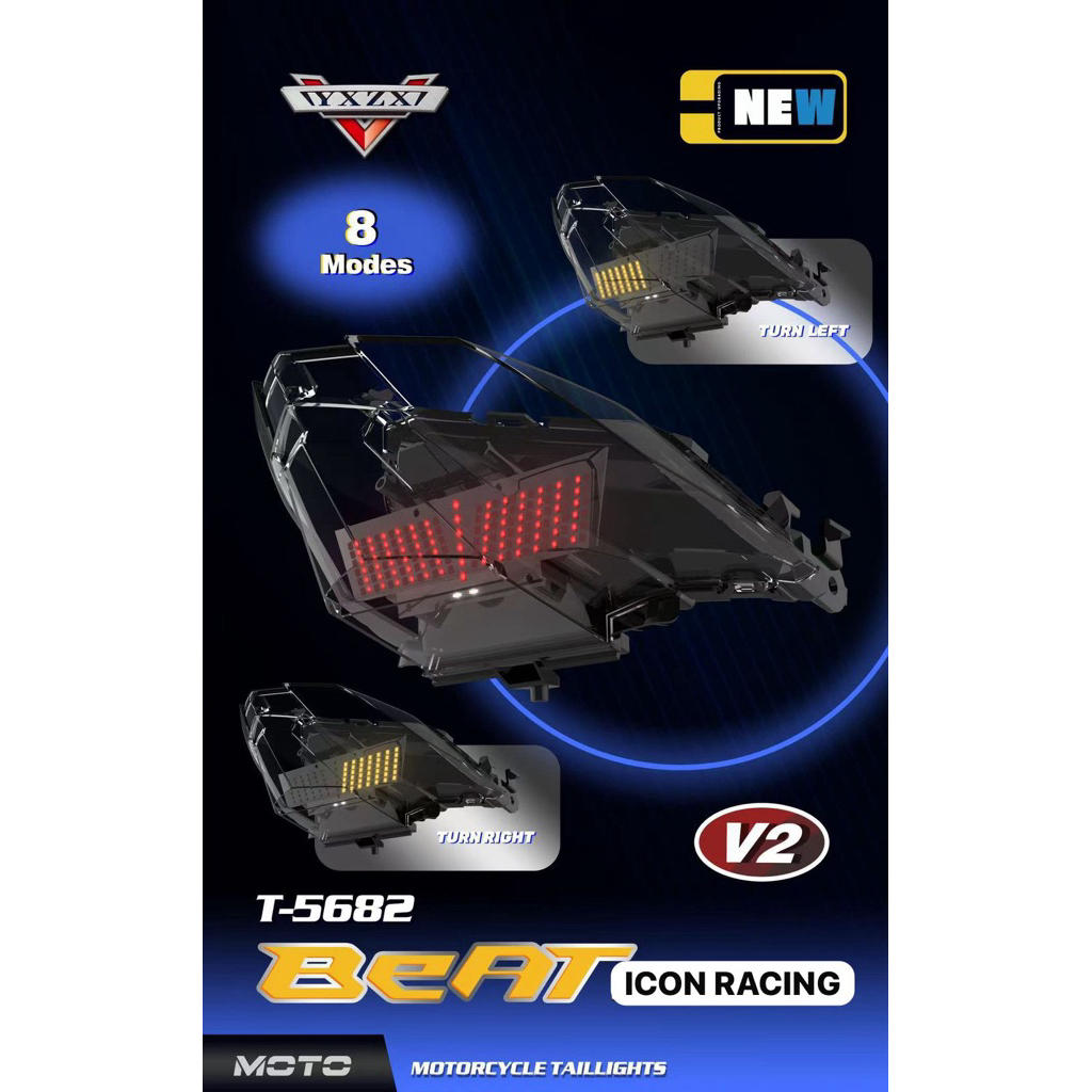 Lampu Rem Belakang Beat Esp LED Running Colo 8 Mode Otomatis Stoplamp Beat Esp Beat Eco 2016 2017 20