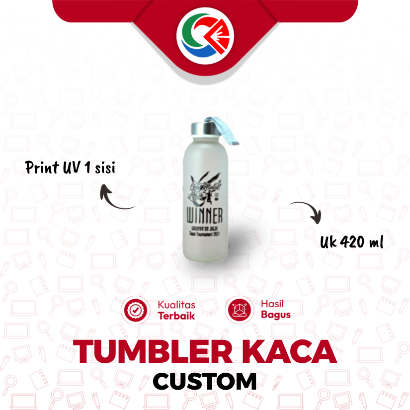 TUMBLER KACA DOFF / SOUVENIR BOTOL KACA DOFF