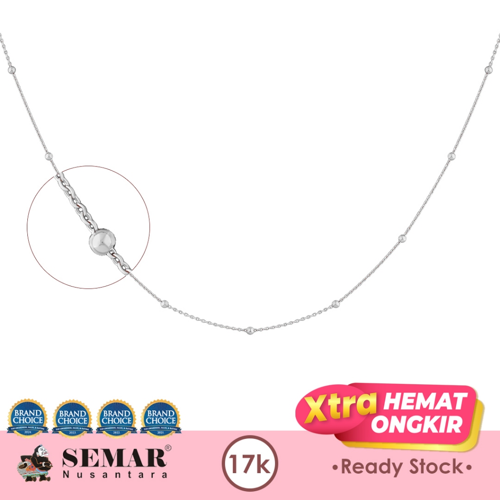 Kalung Emas Jedar White Gold 17K Semar Nusantara