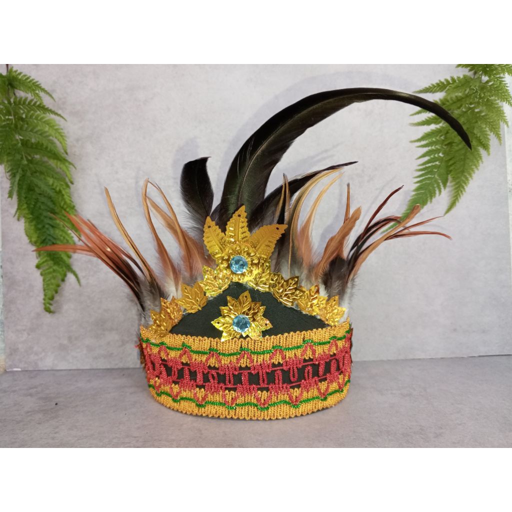 mahkota bulu Dayak/Papua permata biru Nusantara