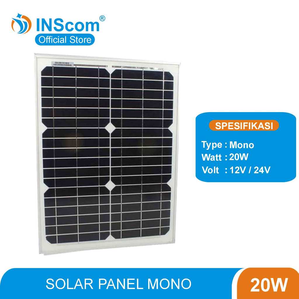 SOLAR PANEL 20 w / SOLAR CELL 20watt / PANEL SURYA 20 WP MONO INSCOM