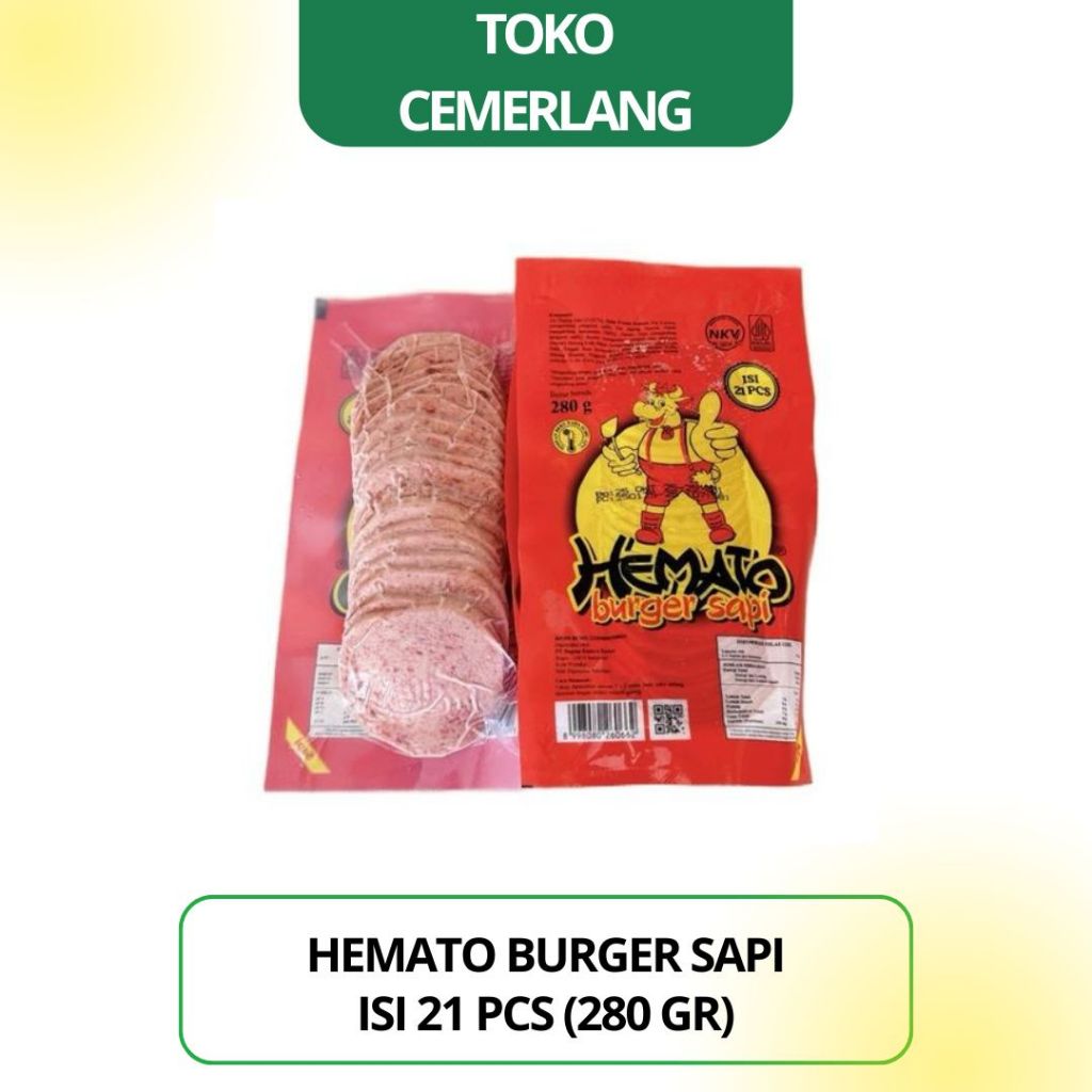 

Daging Burger Sapi Hemato isi 21 pcs 280 gr