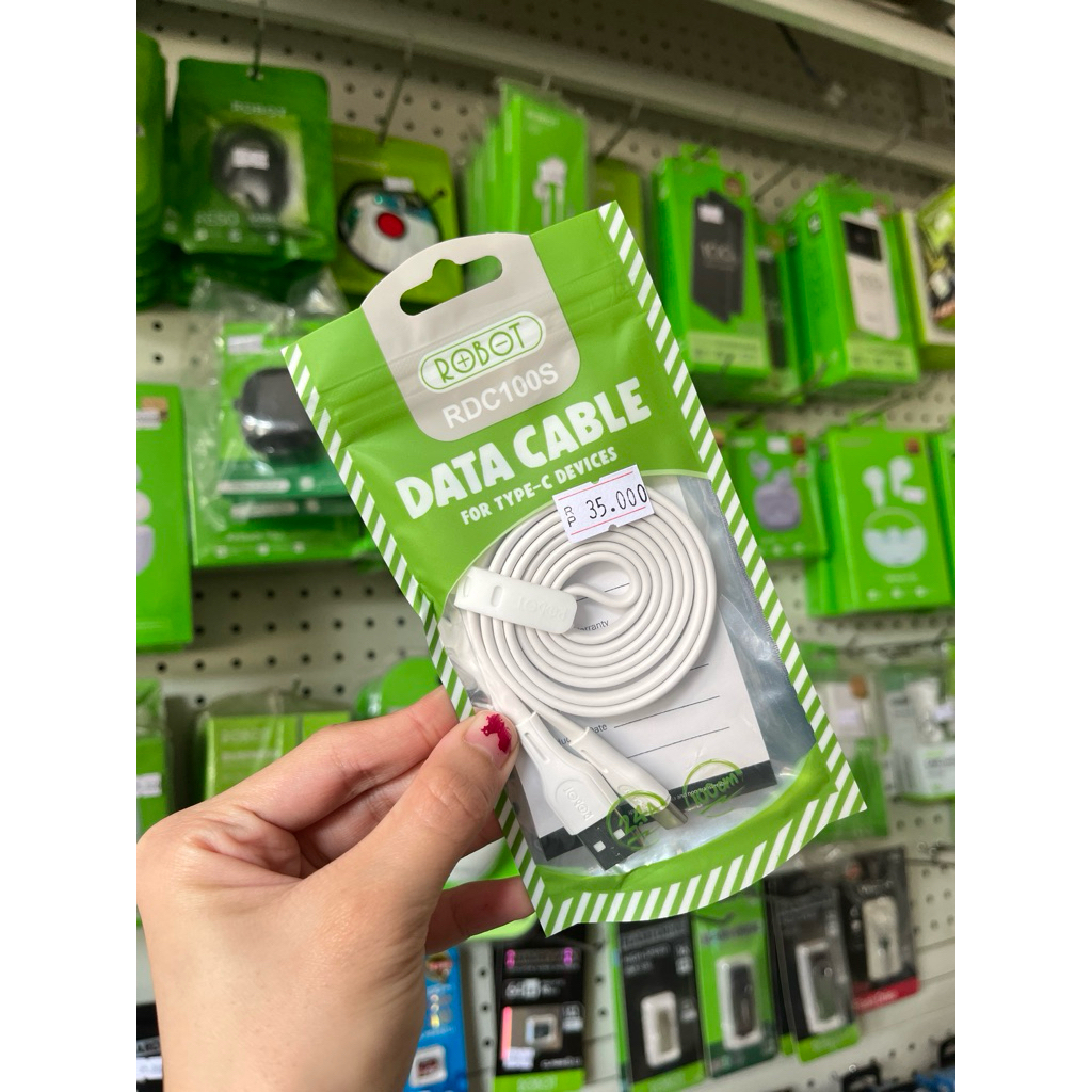 Cable data ROBOT 100% Original type C 2,4A 100cm/ USB-C kabel cas robot ori untuk hp android