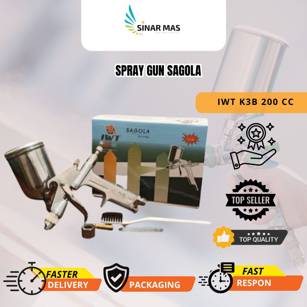 Spray Gun k3 Sagola IWT K3B Tabung Atas 200cc Spray Gun K3 Sagola IWT