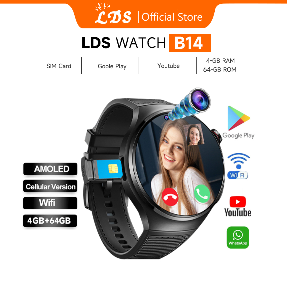 [4G/5G Sim card] LDS Smartwatch B14 4G & 5G | RAM 4 / 64GB | SIM CARD | Bisa Nonton Youtube | Bisa N