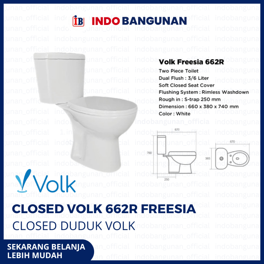 CLOSED / KLOSET DUDUK VOLK FREESIA 662R