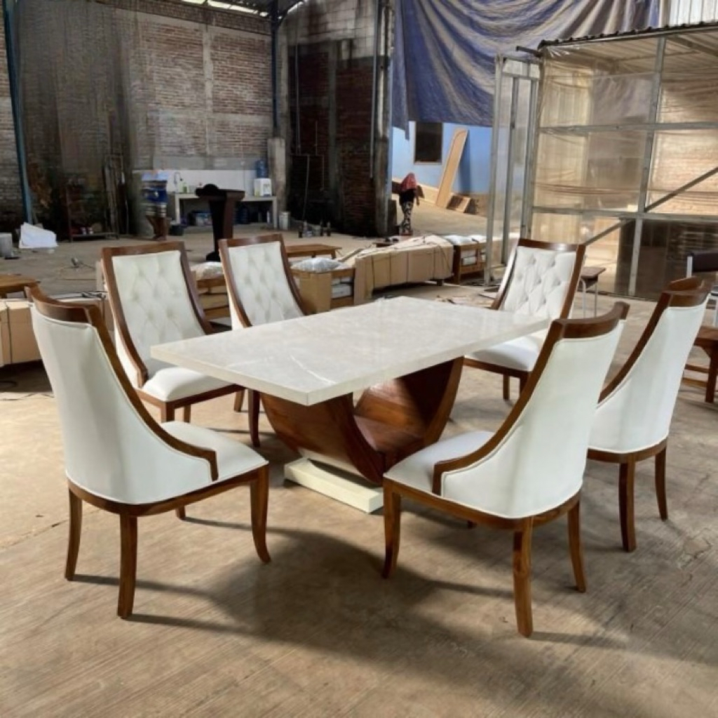 Set meja makan marmer modern meja makan marmer persegi panjang set meja makan mewah marmer meja maka