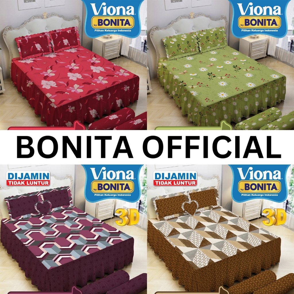 (TERMURAH) SPREI RUMBAI BONITA VIONA 180X200 / Sprei Rimpel Bonita Viona 180x200