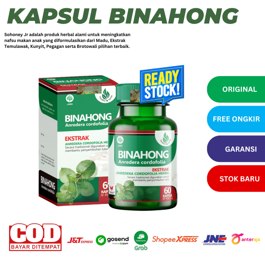 TAZAKKA Binahong - Kapsul Ekstrak Daun Binahong Obat Luka Pasca Operasi Asli 60 Kapsul
