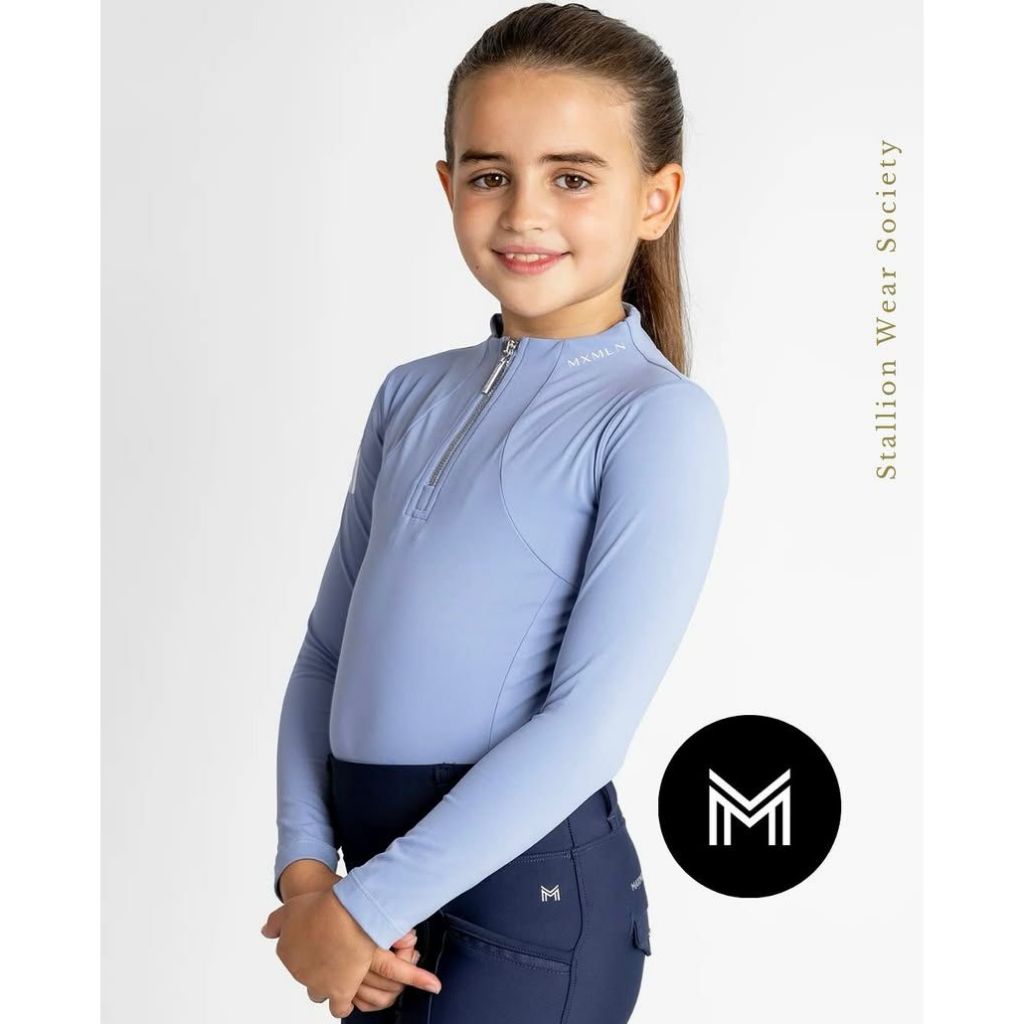 MAXIMILIAN YR Long Sleeve Base Layer In Iris Blue