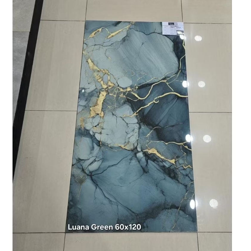 granit lantai/dinding motip marmer Glossy 60x120 Luana Greenn || By Valentino gress