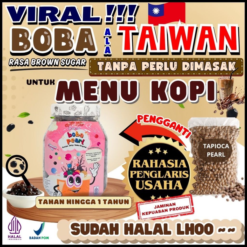 

BobaTapiocaPearlSiapSajiCocokDengan FLAVORICH Sirup Sirop Syrup - Boba Pearl Brown Sugar 500 Gram | Cocok Untuk Semua Jenis Minuman