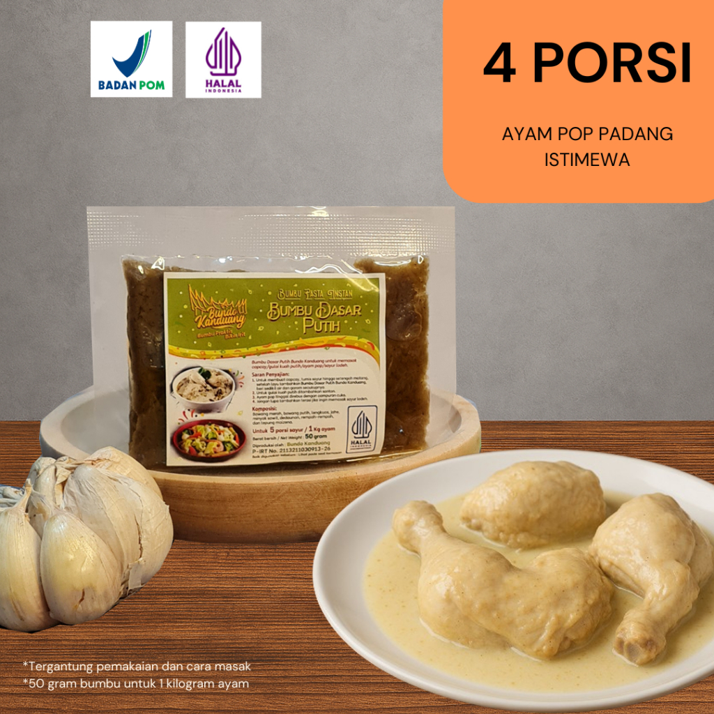 

Bumbu Instan Dasar Putih Bawang Putih Serbaguna Bumbu Masak Instan Bundo Kanduang Asli Padang