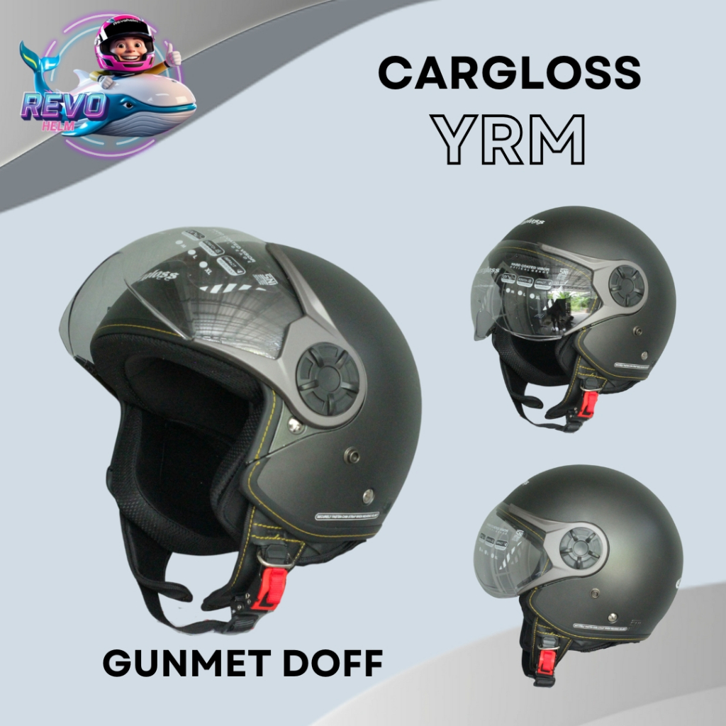 Desyallshop Helm Cargloss Yrm Solid Original 100%, Cargloss Helm Pria Wanita Dewasa, Cargloss