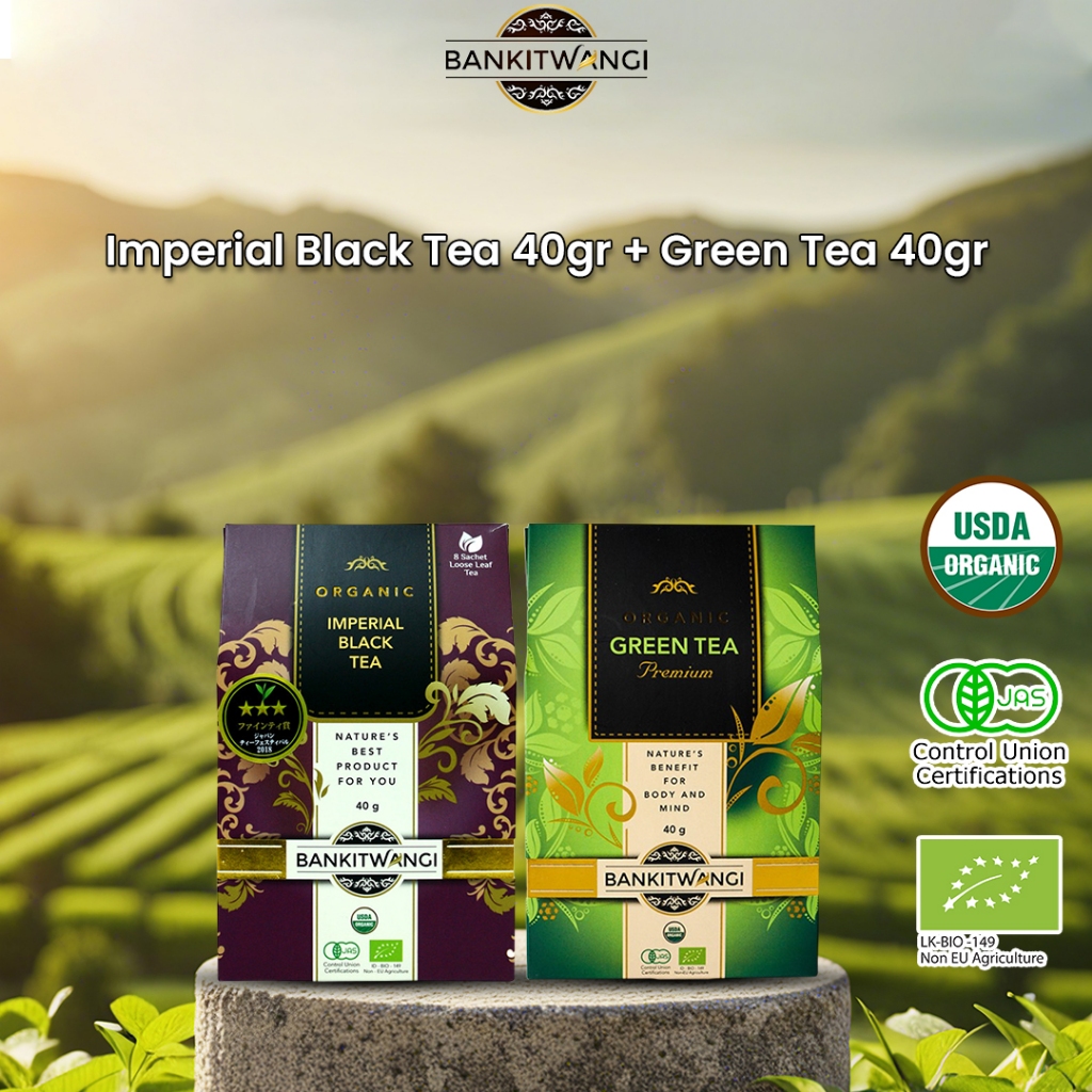 

Paket Bundling Bankitwangi Organic Imperial Black Tea 40gr + Green Tea 40gr