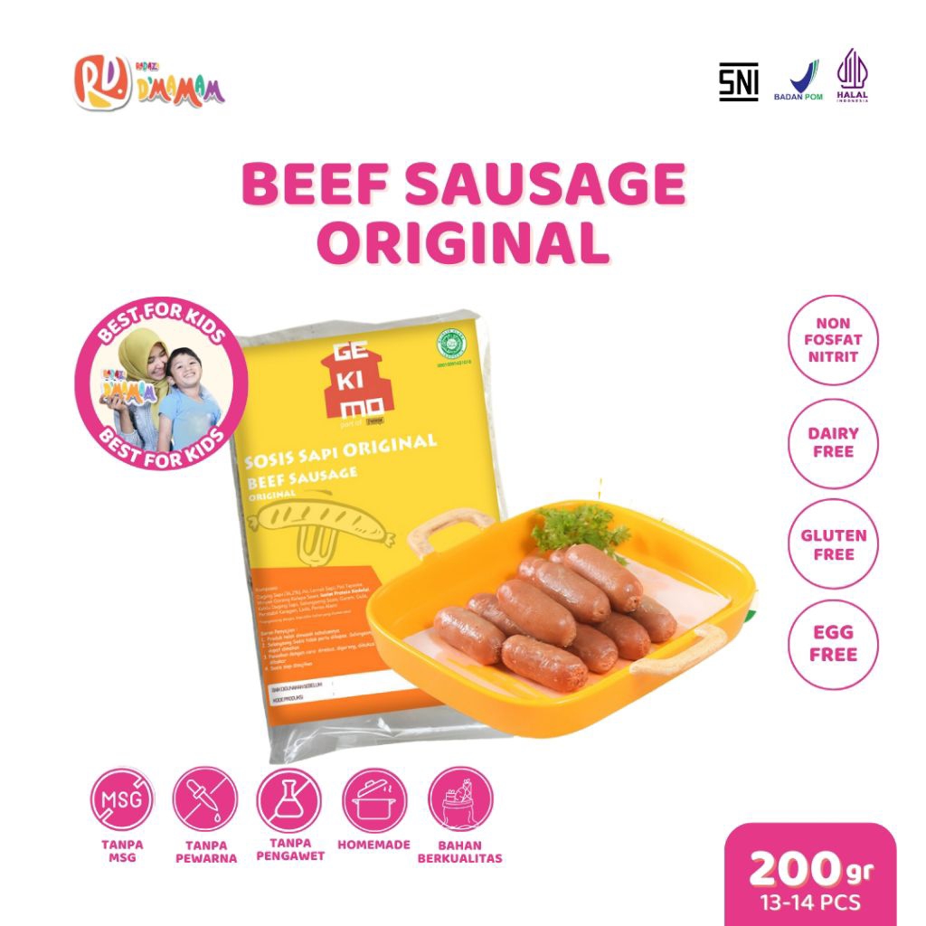 

DMAMAM Solo Sosis Sapi Original 200g Bento Homemade Anak MPASI Non MSG BPOM HALAL