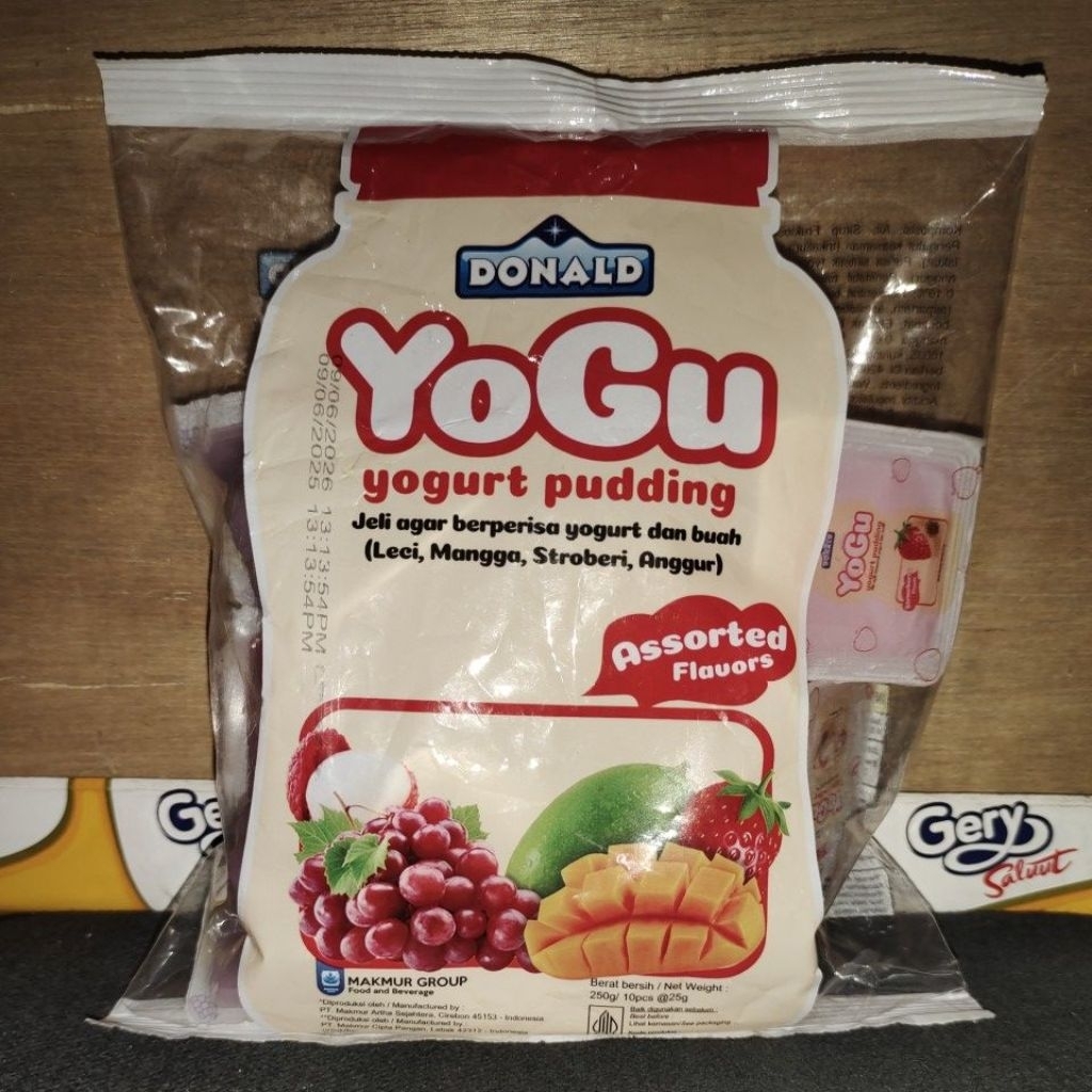 

Donald yogu yogurt pudding assorted, 1pak isi 10pcs@25gr