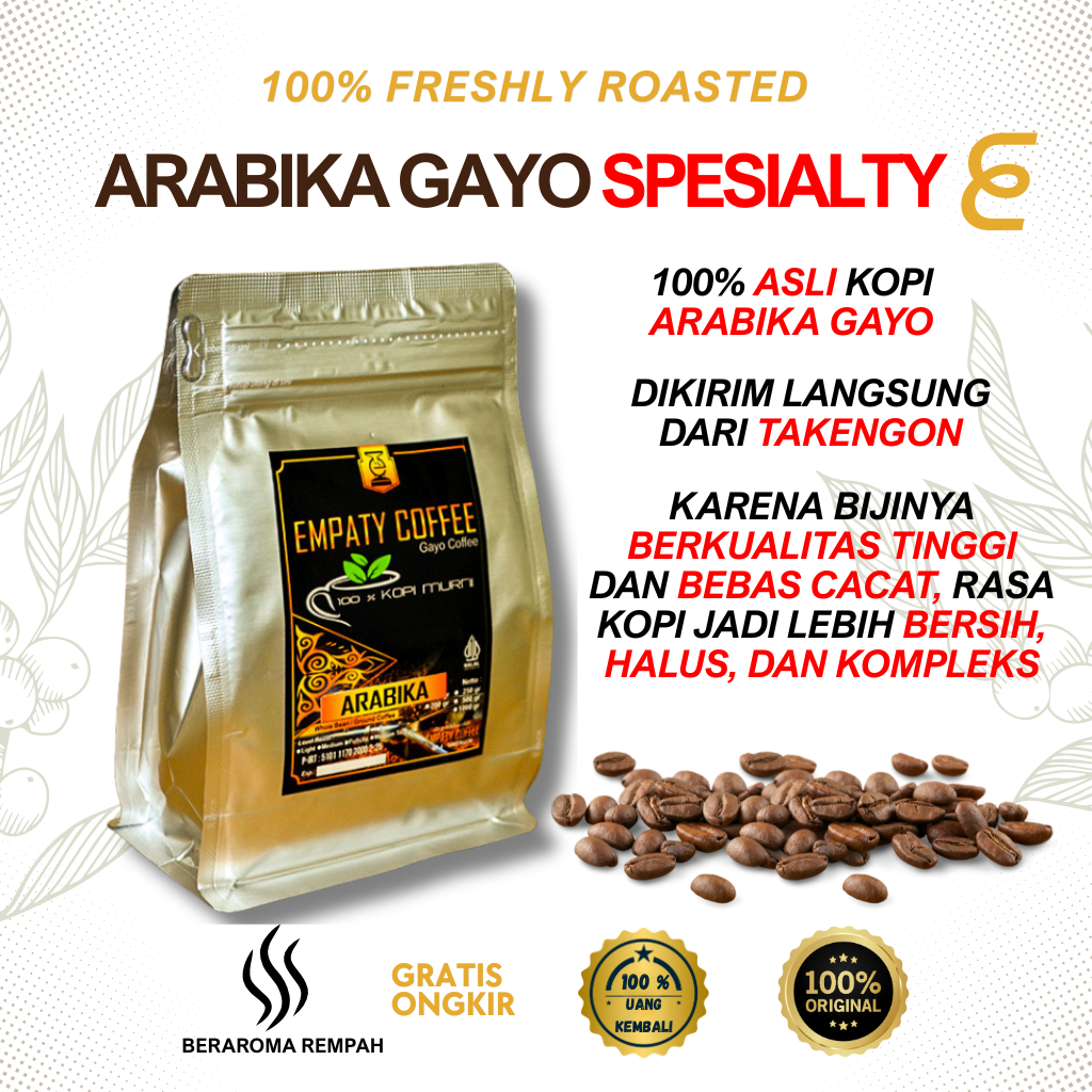 

Kopi Arabika Gayo Natural Process 100 gr 200 gr 500 gr 1000 gr Biji Bubuk Roasted Beans