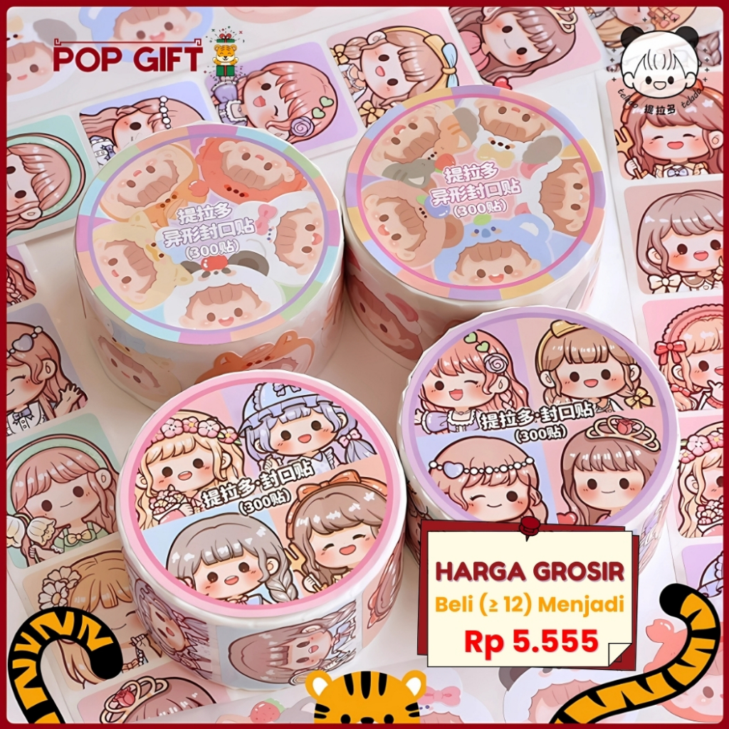 

PG 300 pcs Stiker Roll Label Lucu Cantik Dekorasi Dinding Dekorasi Case Dekor DIY Dodogirl TLD138