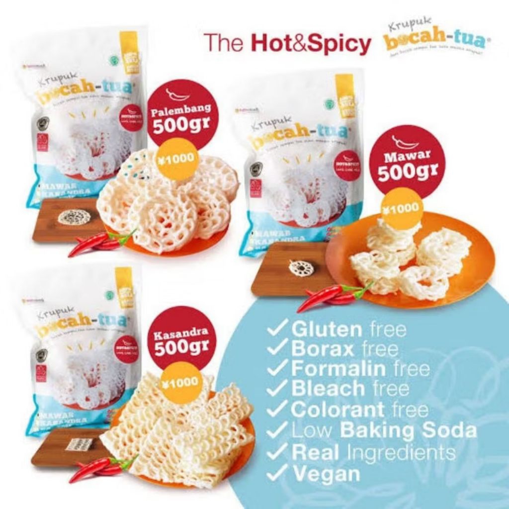 

Krupuk Bocah Tua Pedas 500gr