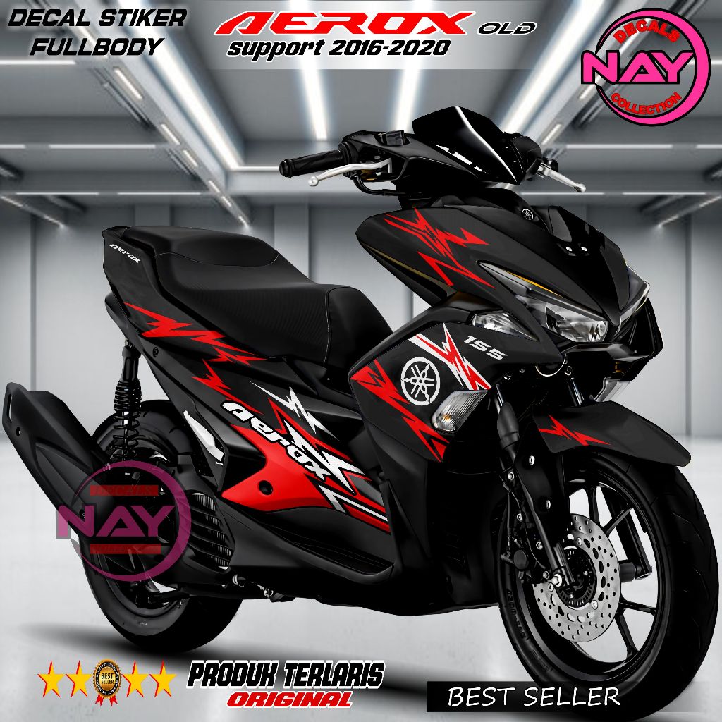 Aerox old Decal Siker Fullbody motif Cstm 155 HITAM / DECAL Stiker AEROX OLD Fullbody Premium