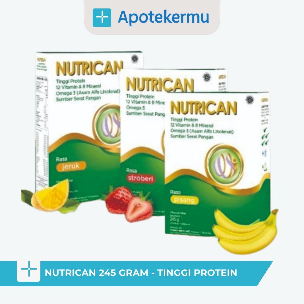 NUTRICAN 245G – SUSU TINGGI ENERGI & PROTEIN UNTUK PASIEN KANKER RASA PISANG STROBERI JERUK